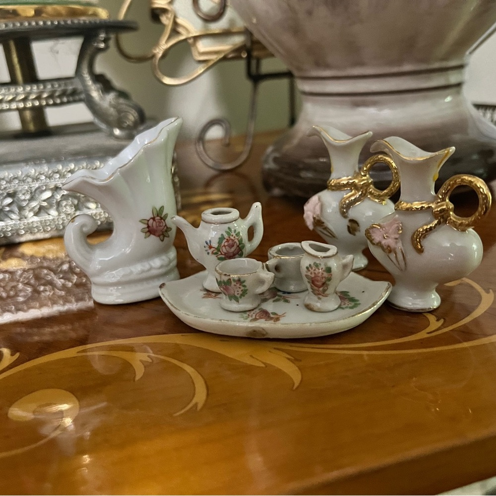 Floral Miniature Porcelain Tea Set